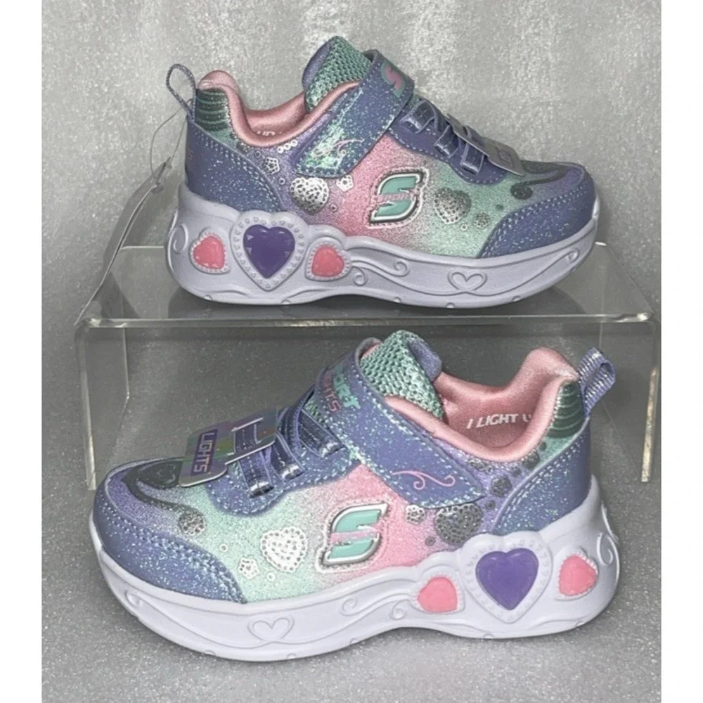 S Sport By Skechers Lucia Sneakers Light Up Stretch Laces Toddler Girls Size 5